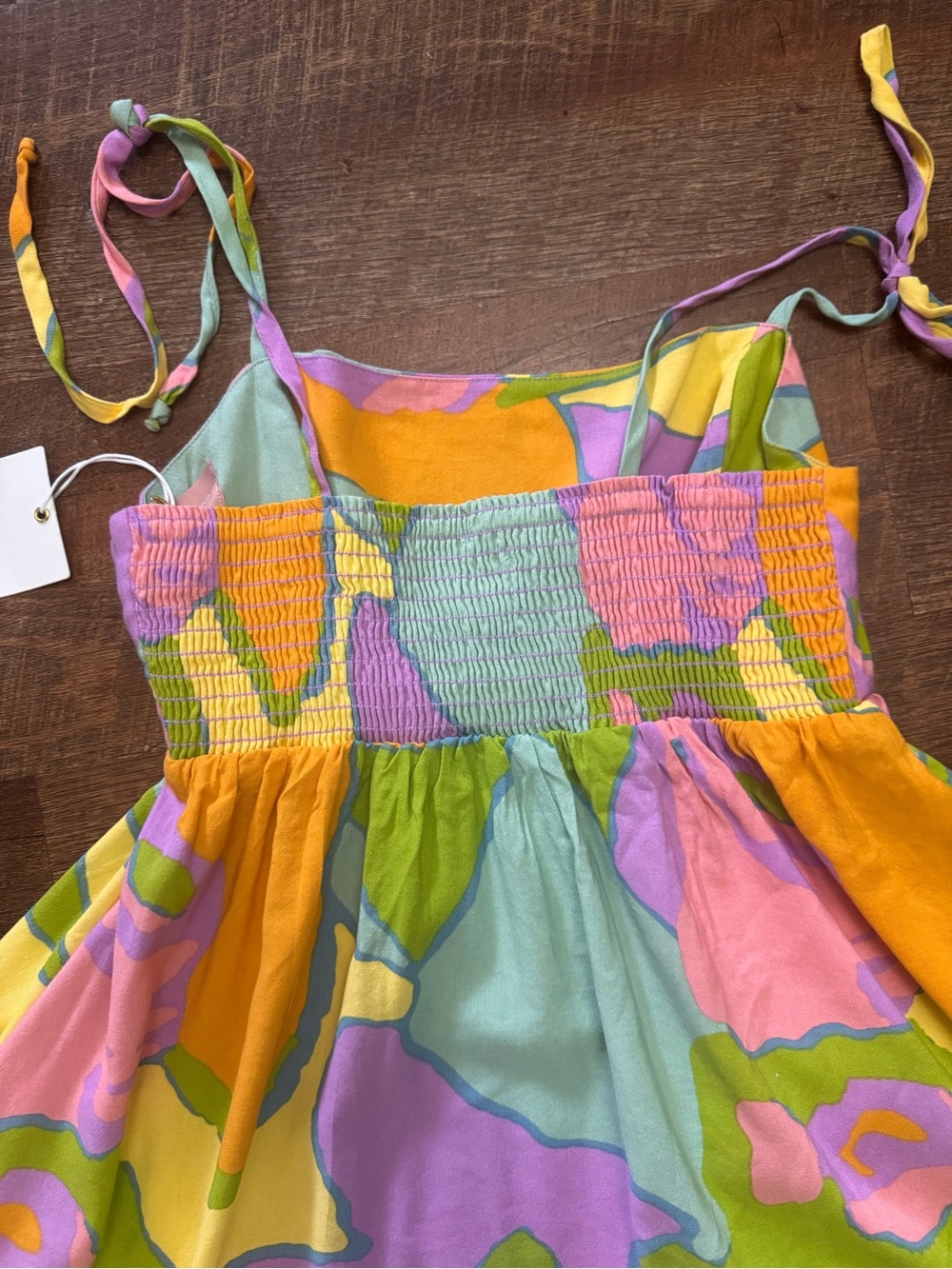 NWT Show Me Your Mumu Tie Strap Mini Dress Size Medium Colorful Cottagecore Boho - Picture 8 of 10